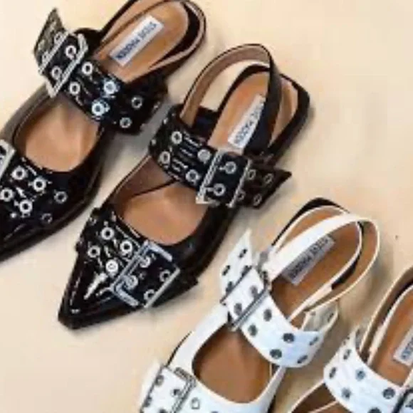 STEVE MADDEN GRAND AVE SANDAL BLACK PATENT - Picture 6 of 16